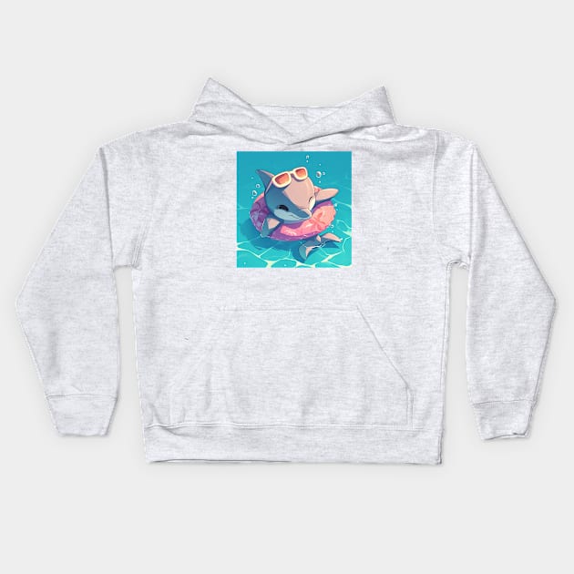 cute dolphin Kids Hoodie by Stephanie Francoeur Art